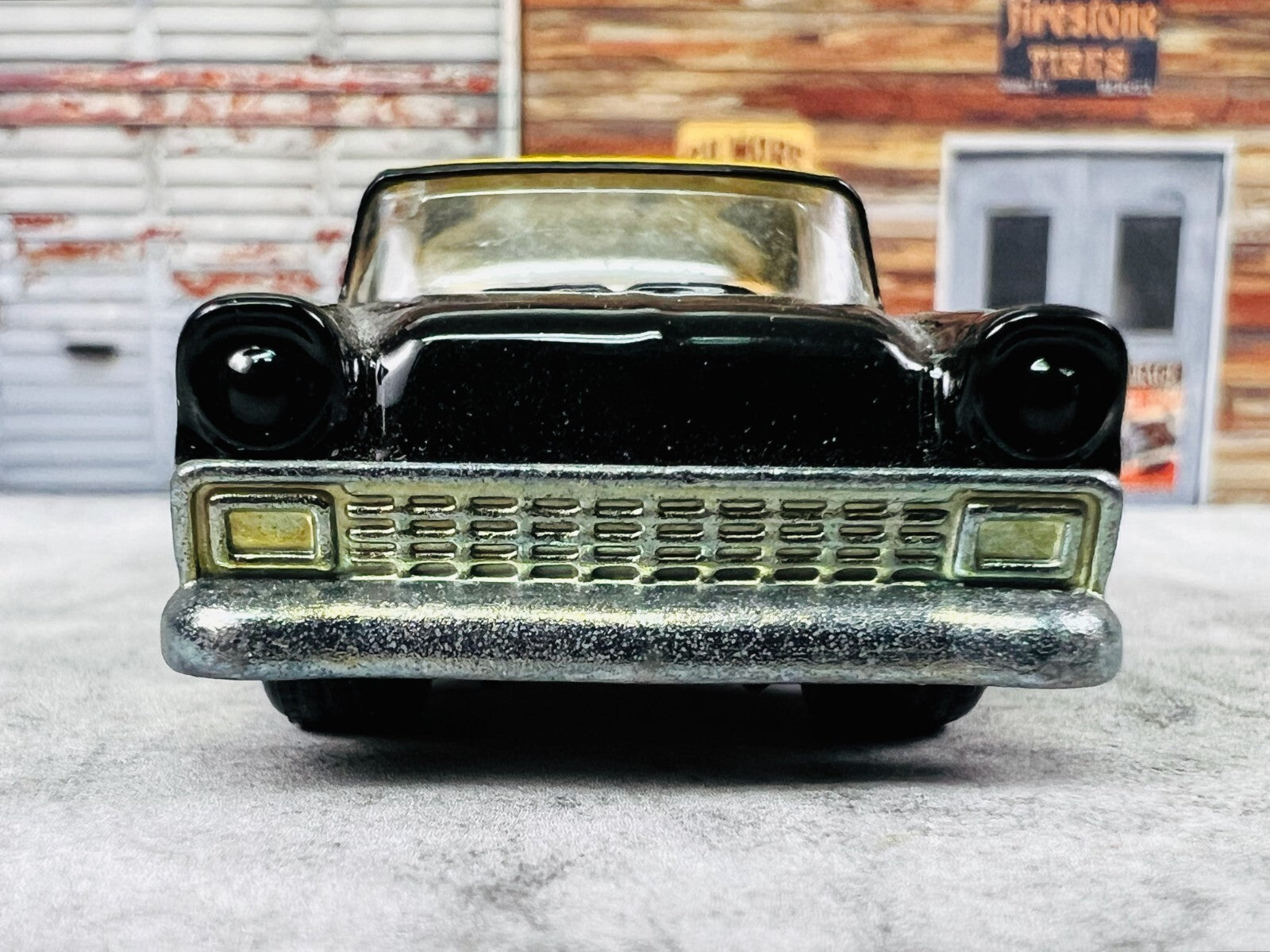 🇺🇸Hot Wheels Larrys Garage '56 Chevy Bel Air Black Yellow Loose C20🇺🇸