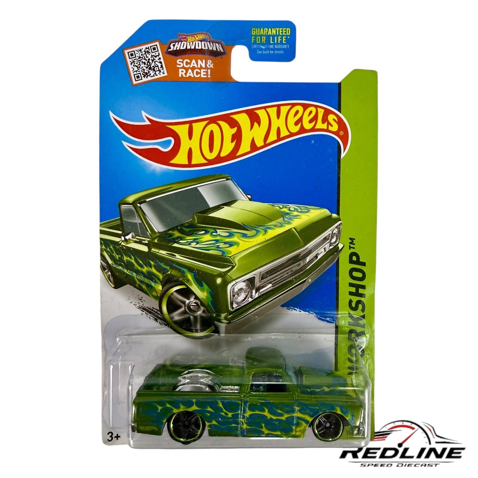 🇺🇸Hot Wheels HW Workshop '67 Chevy C10 Green Flames 208/250 H21🇺🇸