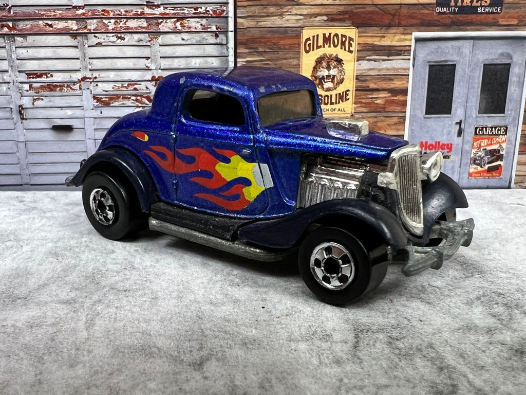 🔥🔥🔥Hotwheels Roadster Blue w/Flames 1979 C16🔥🔥🔥
