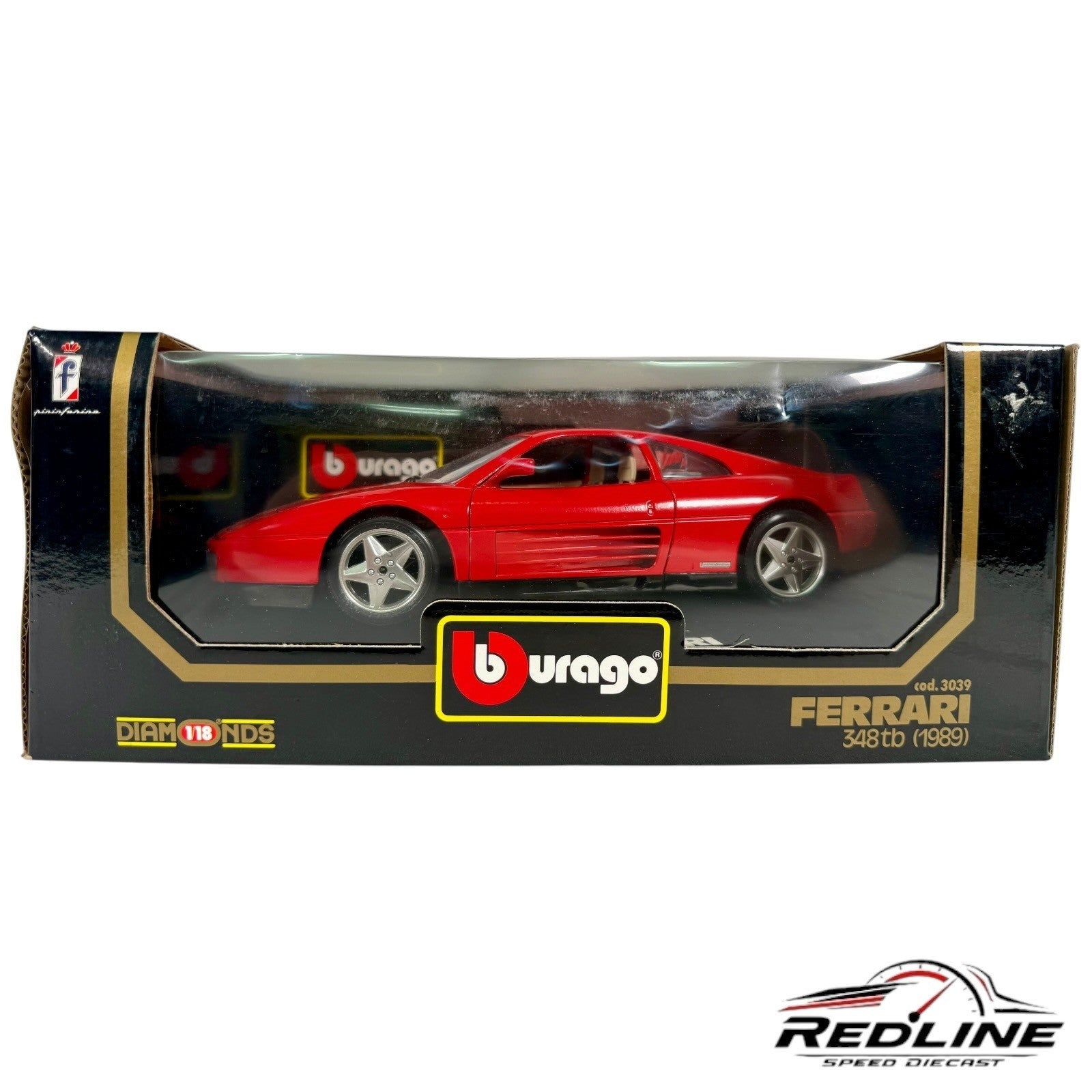 🇮🇹🇮🇹Bburago Diamonds 1/18 1989 Ferrari 348tb Red 1:18 Scale C3🇮🇹🇮🇹