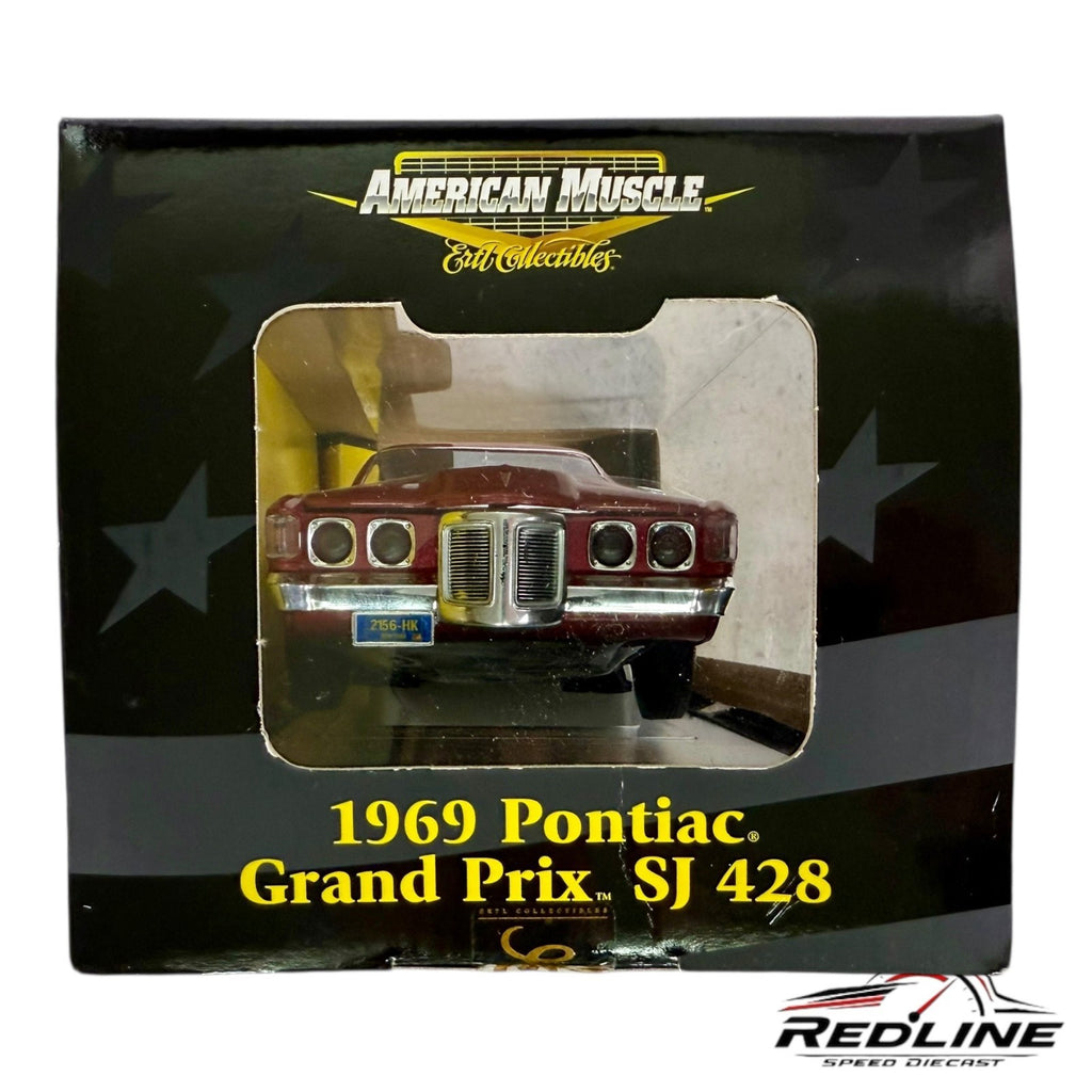 🇺🇸ERTL American Muscle 1969 Pontiac Grand Prix SJ 428 Maroon 1:18 C3🇺🇸