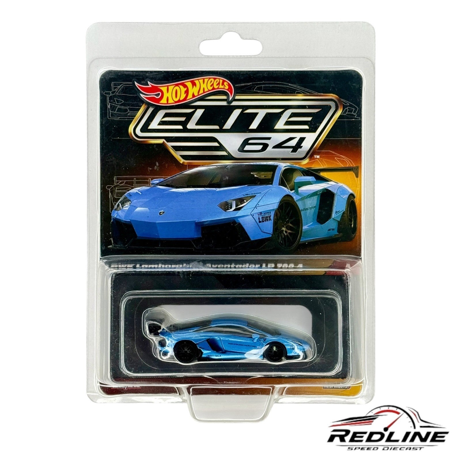 🇮🇹Hot Wheels Elite 64 LBWK Lamborghini Aventador LP 700-4 BLUE H14🇮🇹