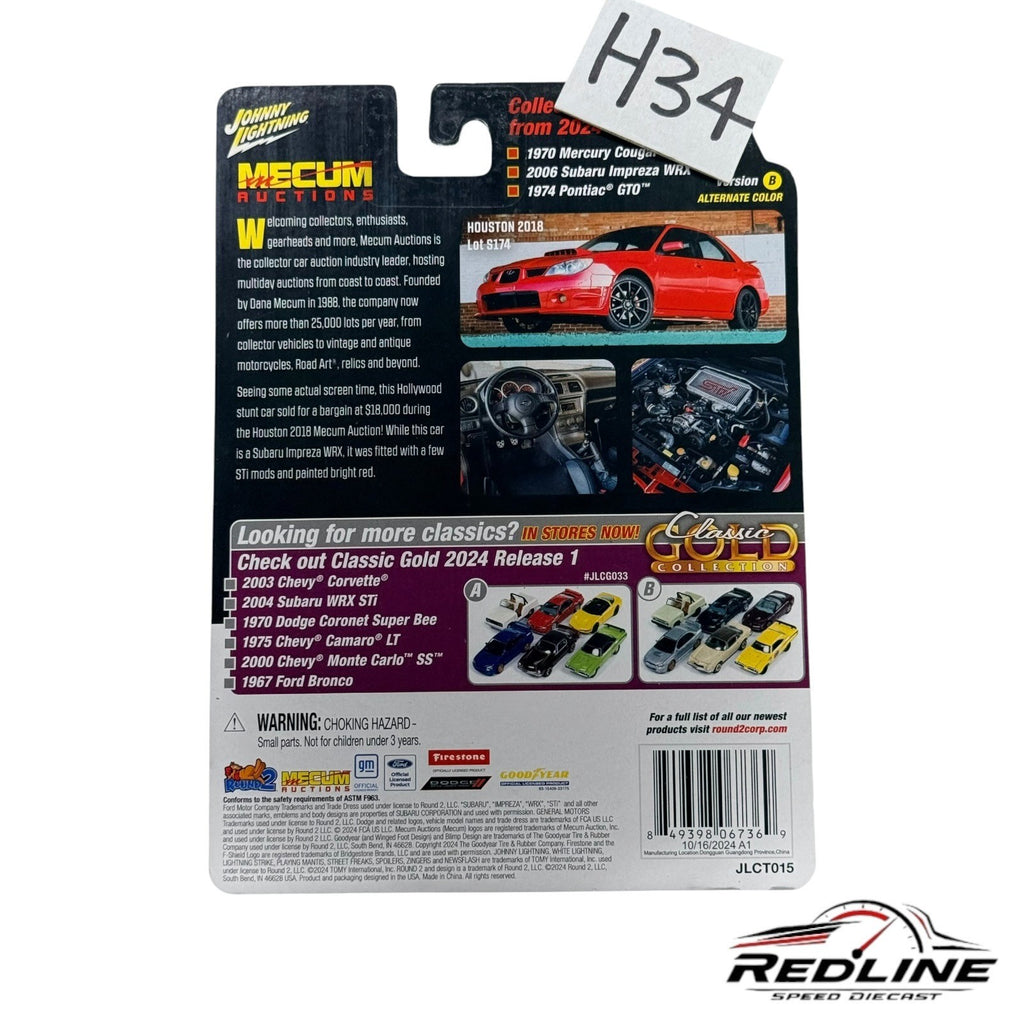 Johnny Lightning Mecum Auctions Diecast Subaru Impreza WRX 2006 White Car H34
