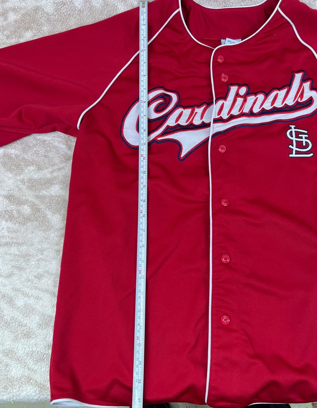 ⚾️⚾️⚾️True Fan MLB St Louis Cardinals Mens Size LG Red Short Sleeve Jersey⚾️⚾️⚾️