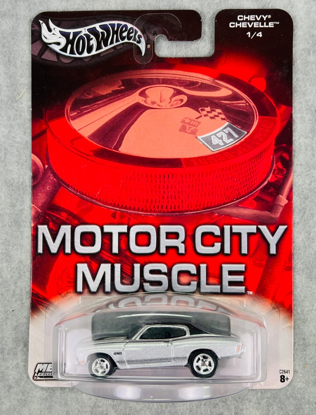 🇺🇸🇺🇸Hot Wheels Chevy Chevelle SS Motor City Muscle Car Silver H17🇺🇸🇺🇸
