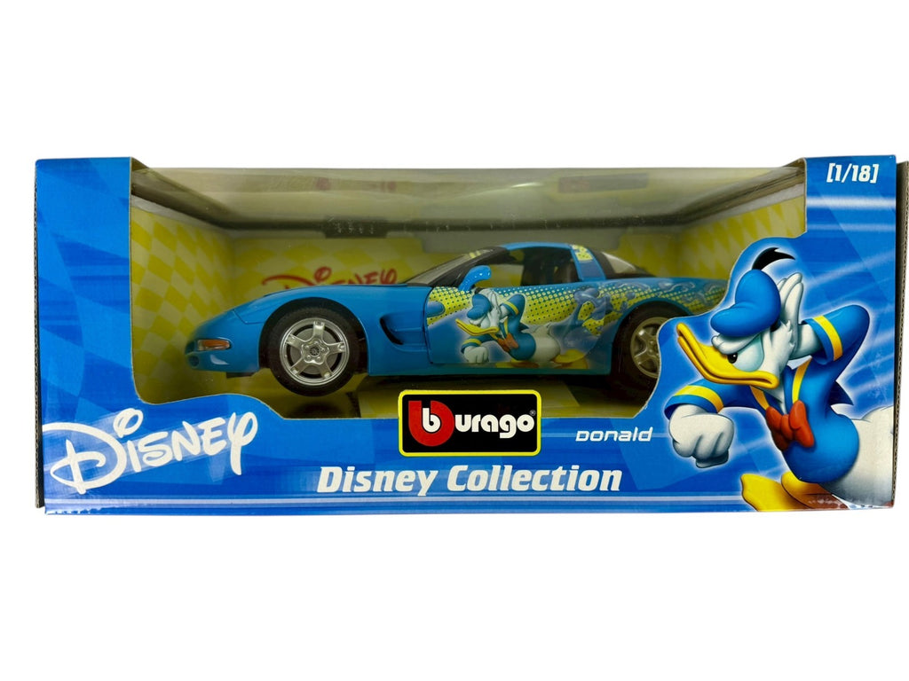 🔥🔥Burago 2004 Chevrolet Corvette Donald Disney Collection 1/18 AH🔥🔥
