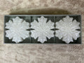 ❄️❄️❄️3 Snowflake Candles White Iridescent Glitter Christmas Winter❄️❄️❄️