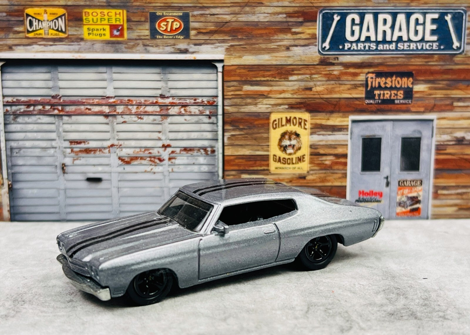 🇺🇸🇺🇸Hot Wheels Loose 1970 Chevelle SS Silver Black Stripes LOOSE C21🇺🇸🇺🇸
