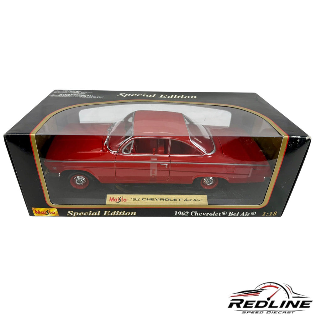 🇺🇸Maisto Special Edition 1962 White Chevrolet Bel Air 1:18 B3🇺🇸