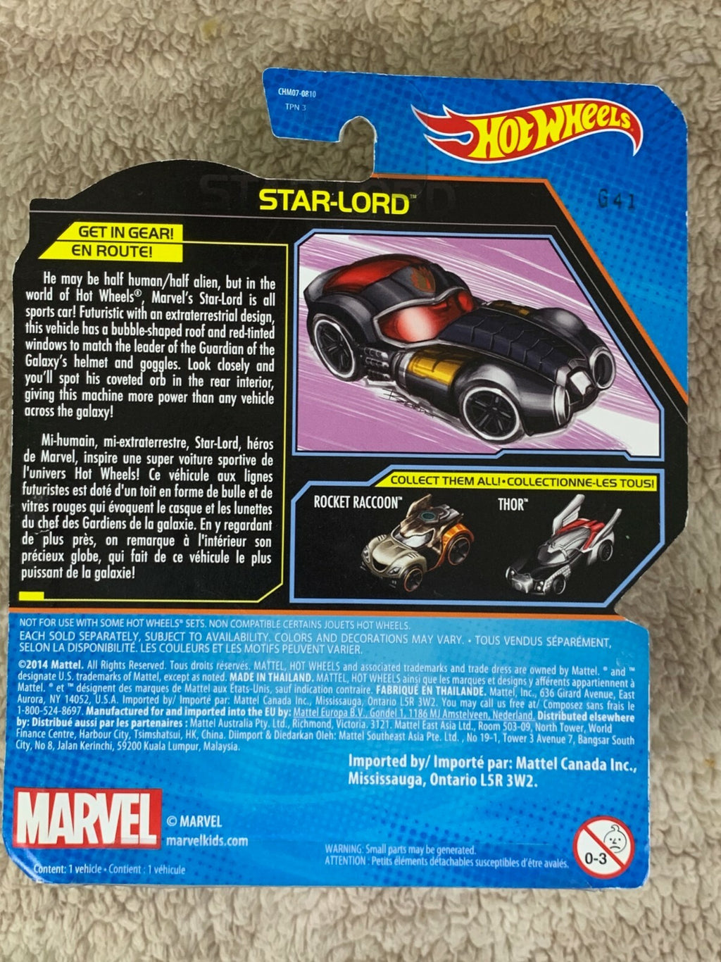 Hot Wheels Marvel Character Cars. Guardians of the Galaxy Vol 2. Star-Lord. N H7