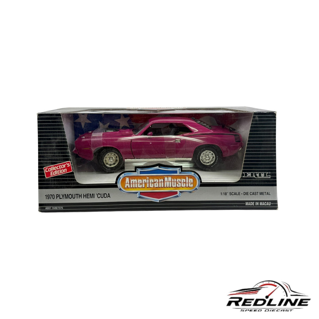 🇺🇸Ertl American Muscle 1970 Moulin Rouge Plymouth Hemi Cuda 1:18 C3🇺🇸