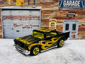 🔥🔥🔥Hot Wheels 57 Chevy Bel Air Black Yellow/Brown Flames  C17🔥🔥🔥