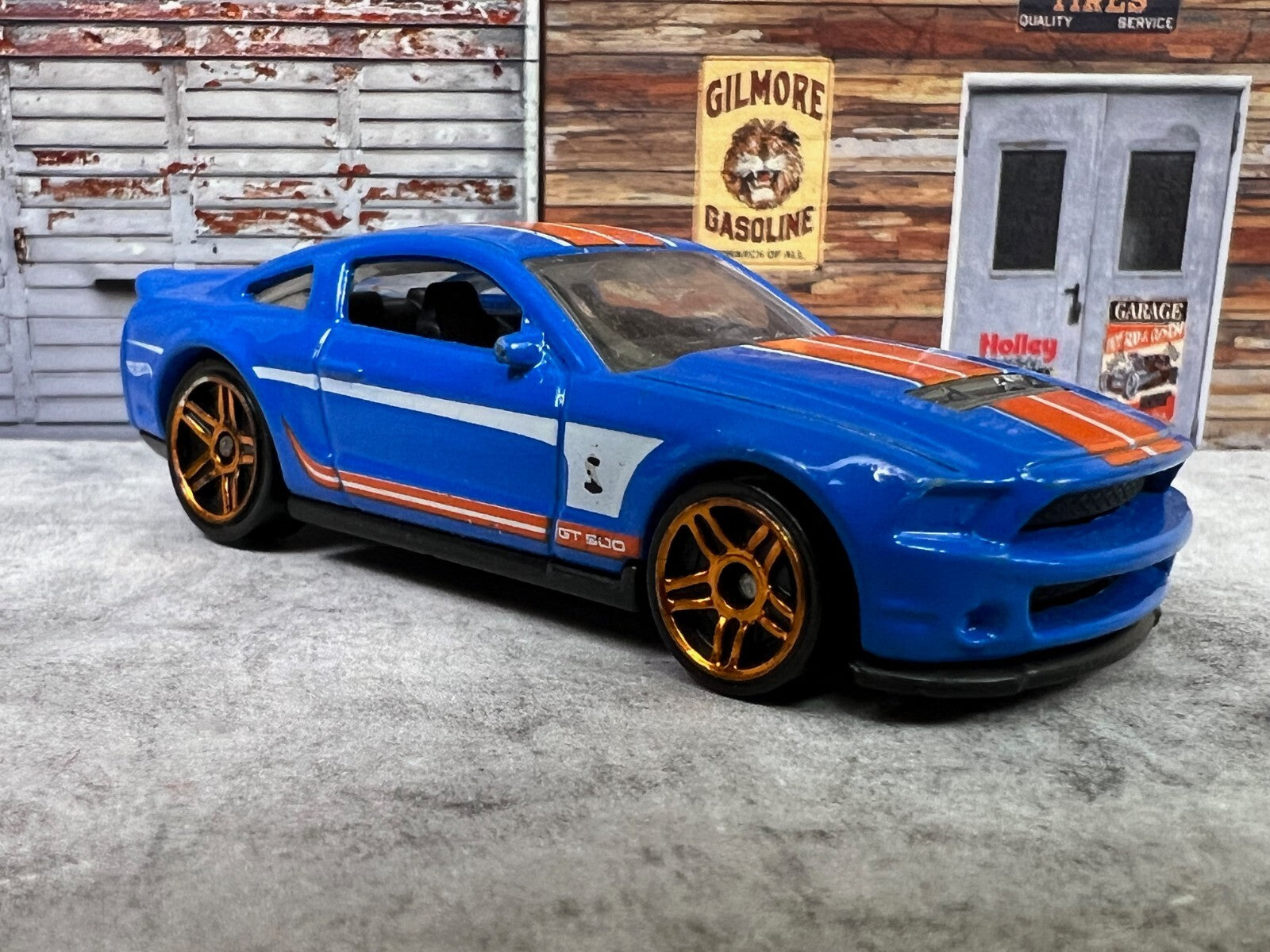 🐎🐎🐎 HOT WHEELS '10 FORD SHELBY GT500-BLUE & ORANGE C14🐎🐎🐎