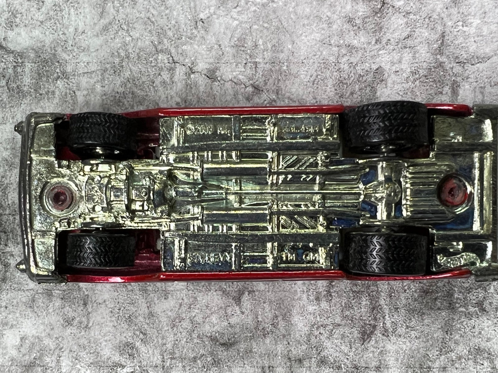 🇺🇸Hot Wheels 2006 Holiday Rods 57 Chevy Bel Air Red Real Riders C23🇺🇸