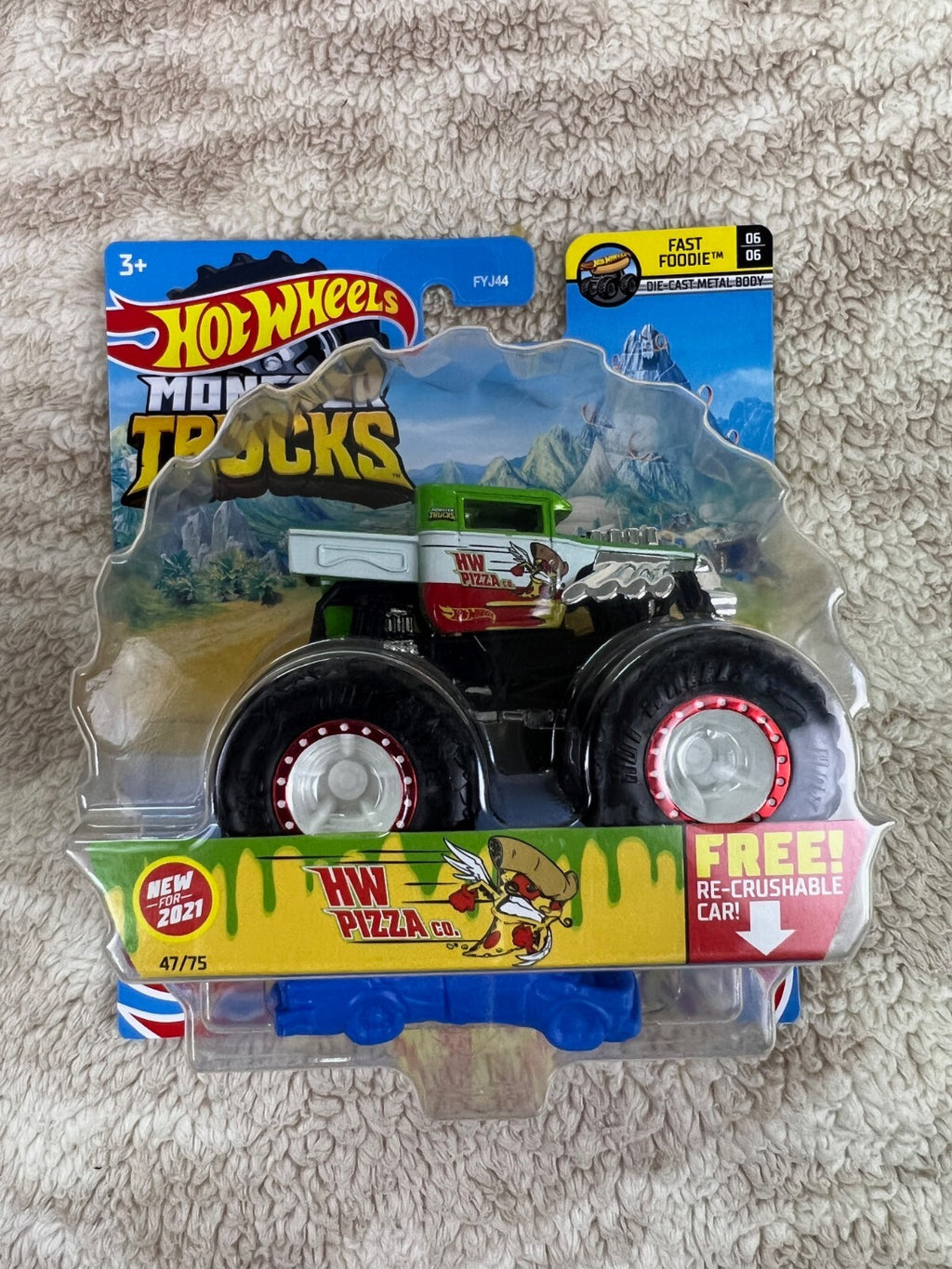 🔥🔥🔥🔥Hot Wheels Monster Trucks Fast Foodie HW Pizza Co. Green S-12🔥🔥🔥🔥