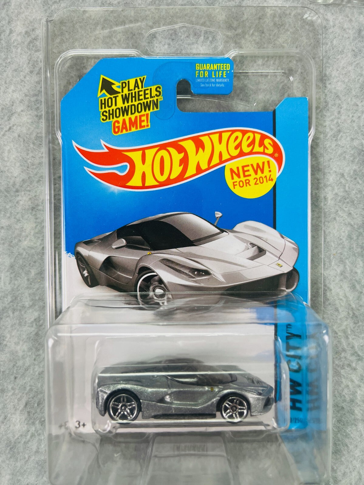 🇮🇹Hot Wheels Ferrari Laferrari Silver HW City 2014 Speed Team Grey H23🇮🇹