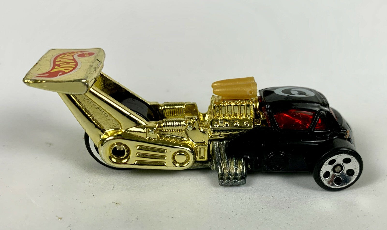 🔥🔥🔥🔥🔥🔥1998 HOT WHEELS WHATTA DRAG CAR LOOSE BLACK & GOLD 🔥🔥🔥🔥🔥🔥