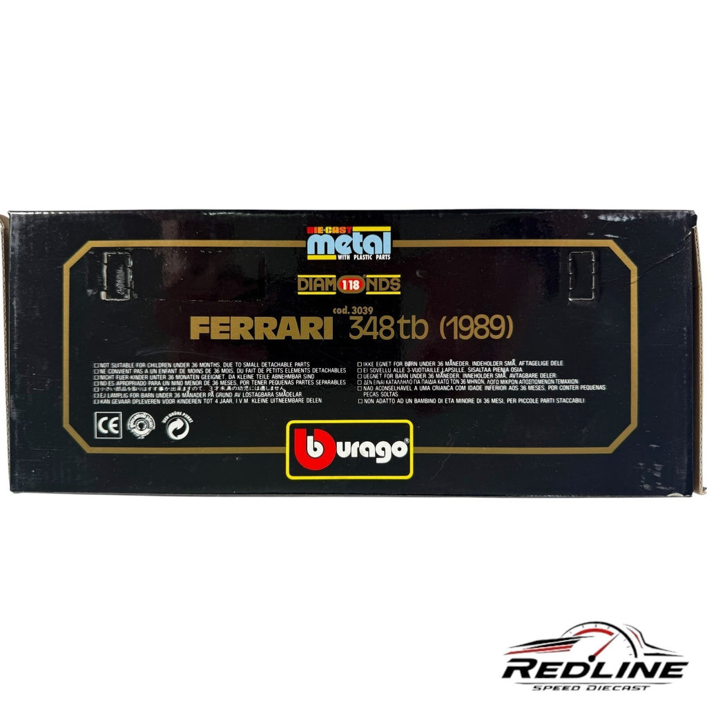 🇮🇹🇮🇹Bburago Diamonds 1/18 1989 Ferrari 348tb Red 1:18 Scale C3🇮🇹🇮🇹