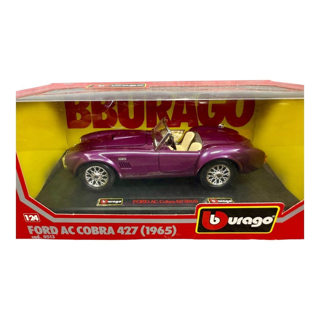 🇺🇸🇺🇸Bburago 1:24 Ford AC Cobra 427 Purple 1965 Diecast Model Car🇺🇸🇺🇸