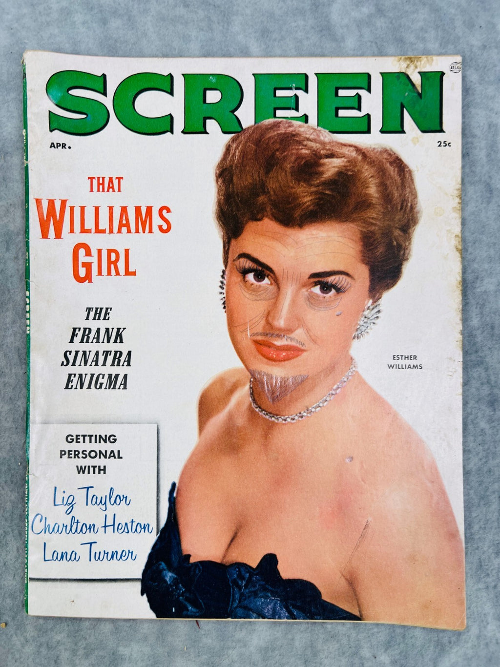 🎬Screen Magazine Esther Williams Cover Kirk Douglas Debbie Reynolds April '55🎬