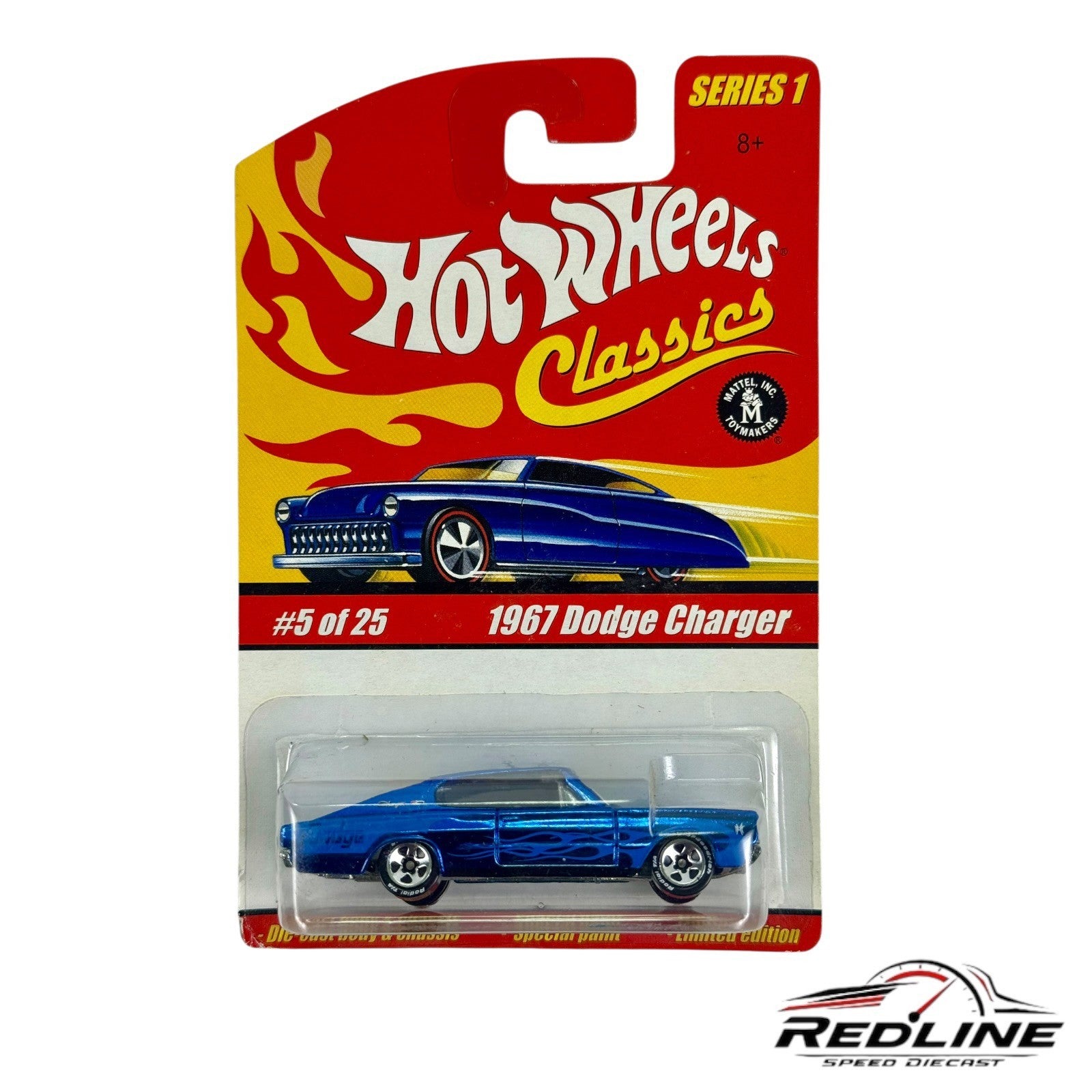 🇺🇸Hot Wheels Classics Series 1 1967 Dodge Charger Blue H25🇺🇸