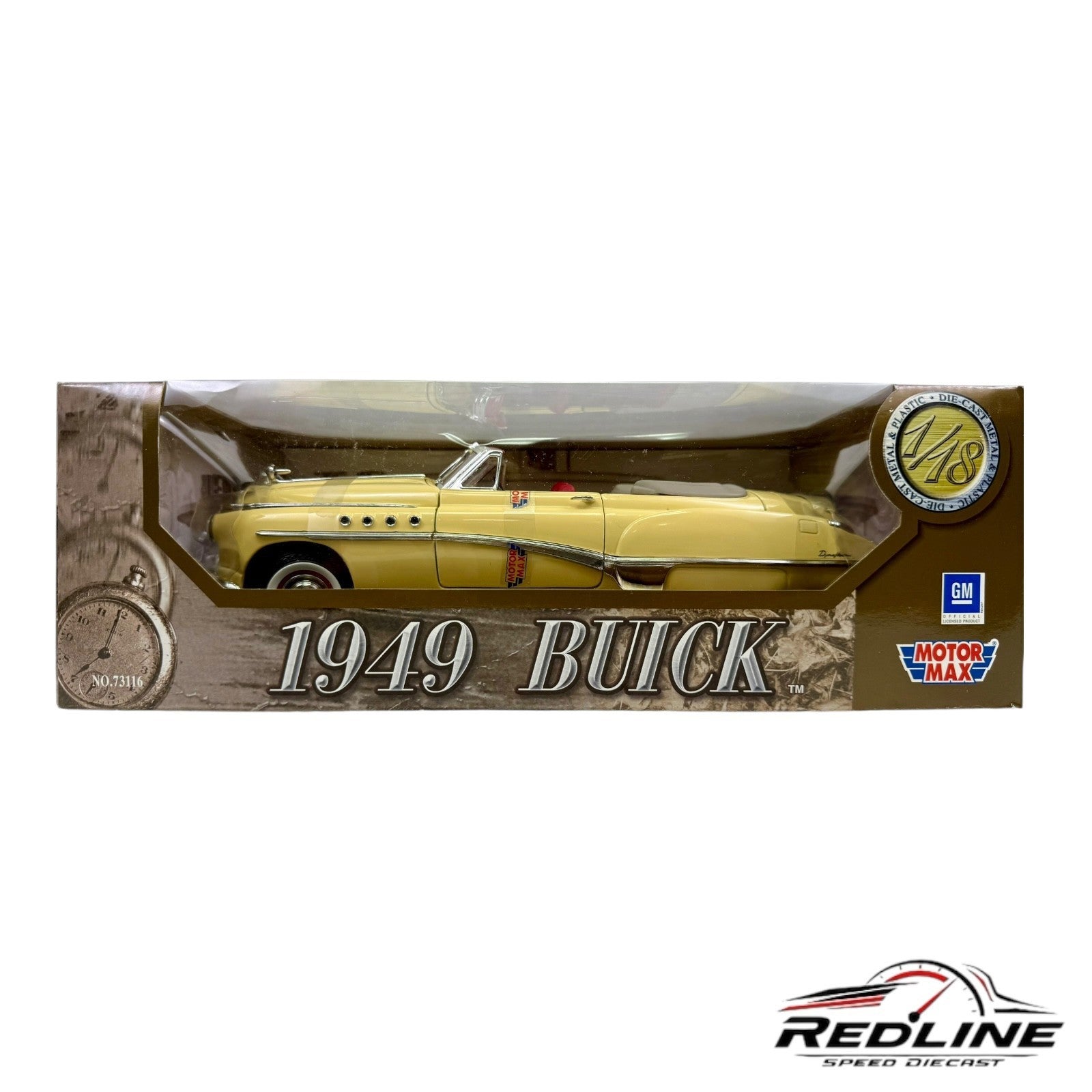 🇺🇸Motor Max1949 Buick Roadmaster Convertible Tan With Red Interior 1:18 C3🇺🇸