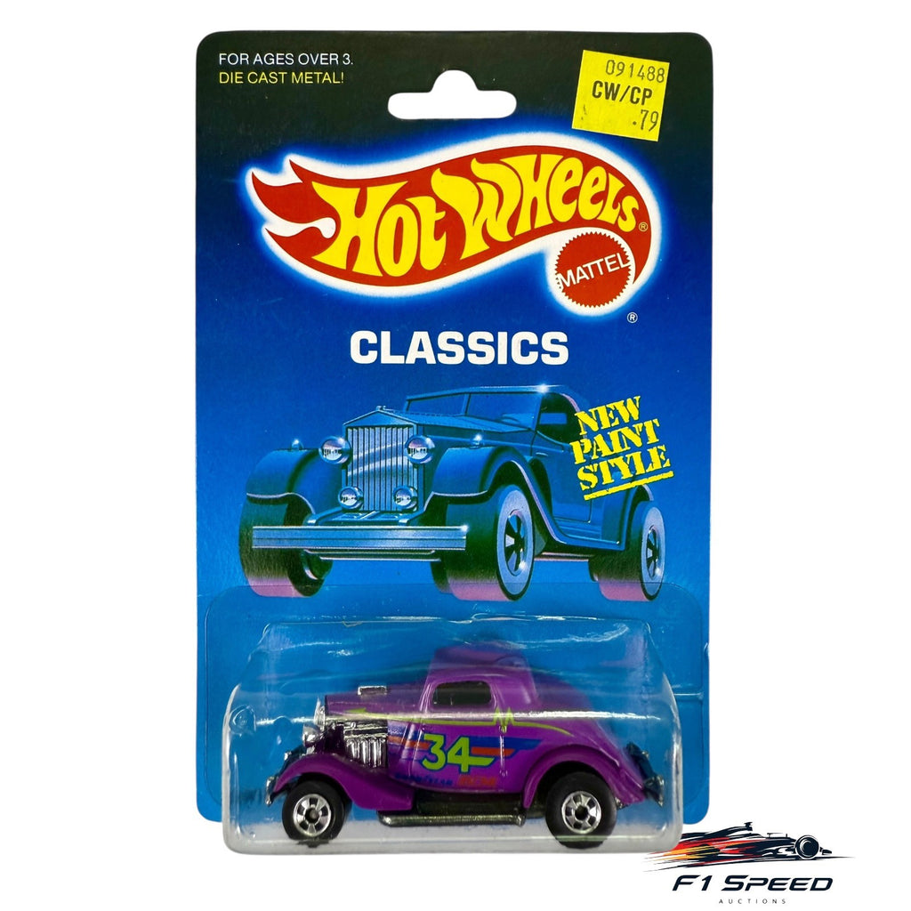🇺🇸1988 Hot Wheels #3613 Classics 3-Window '34 Purple #34 H14🇺🇸