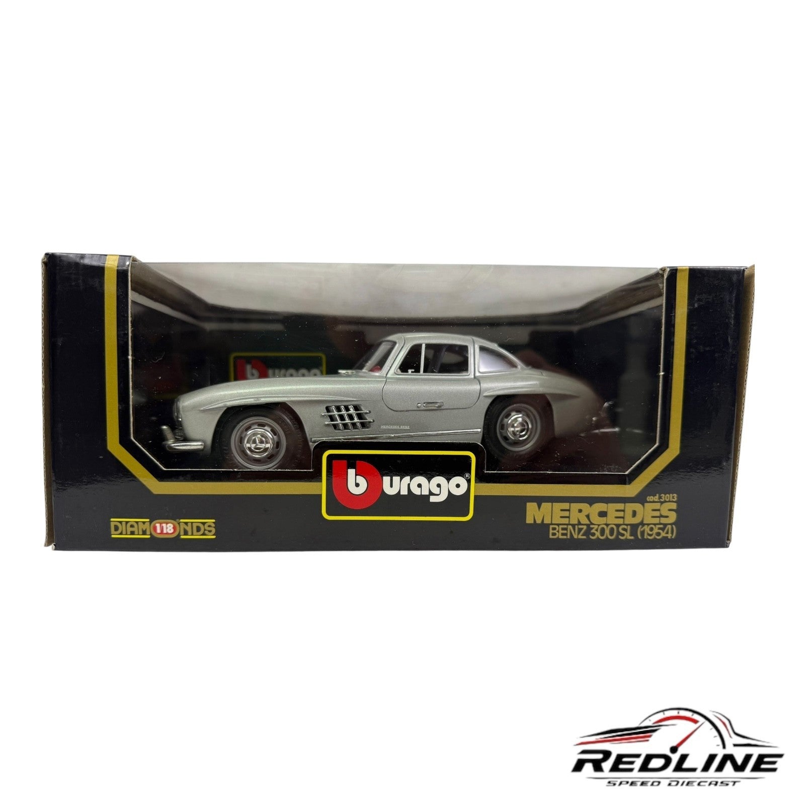 🇩🇪🇩🇪Burago Diamonds 1954 Mercedes-Benz 300 SL SILVER 1:18🇩🇪🇩🇪