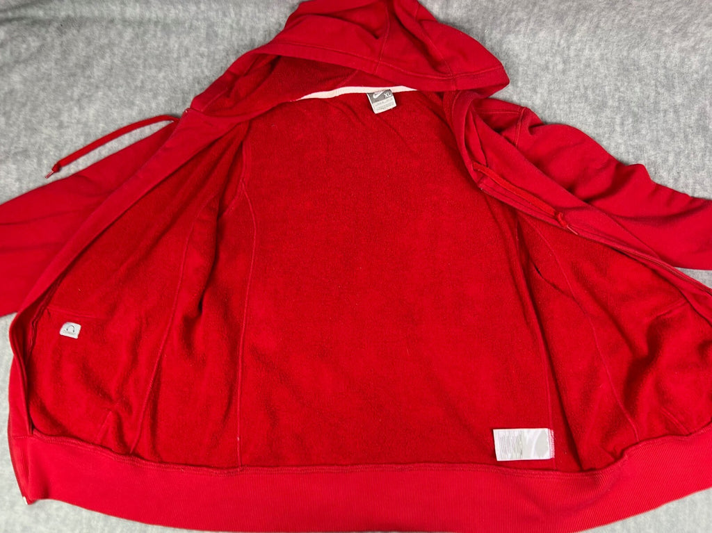 🔥🔥🔥Vintage Nike Zip UpRed Hoodie Sweatshirt Mens Size X-Large🔥🔥🔥