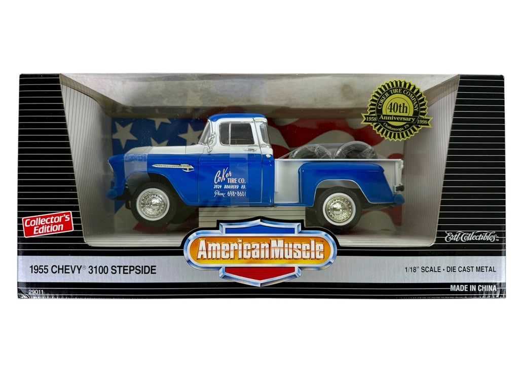 🇺🇸Ertl American Muscle 1955 Chevrolet 3100 Coker Tire 40th Anniversary 1:18 AH