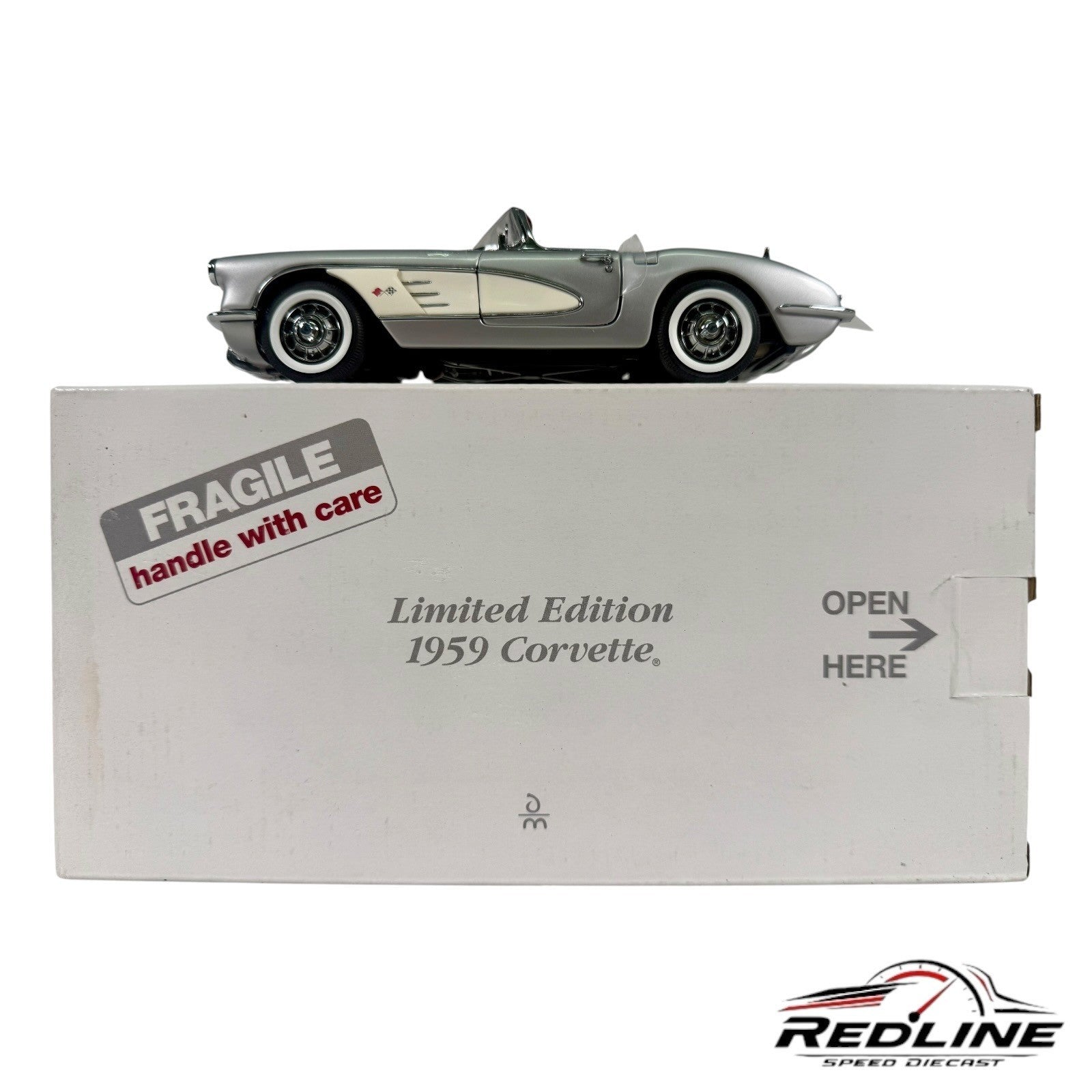 🇺🇸Danbury Mint Limited Edition 1959 Chevrolet Corvette Silver 1:24 C2🇺🇸