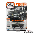 🇺🇸Auto World 1981 Chevy Silverado Stepside Muscle Truck 4X4 Gray Metallic H15