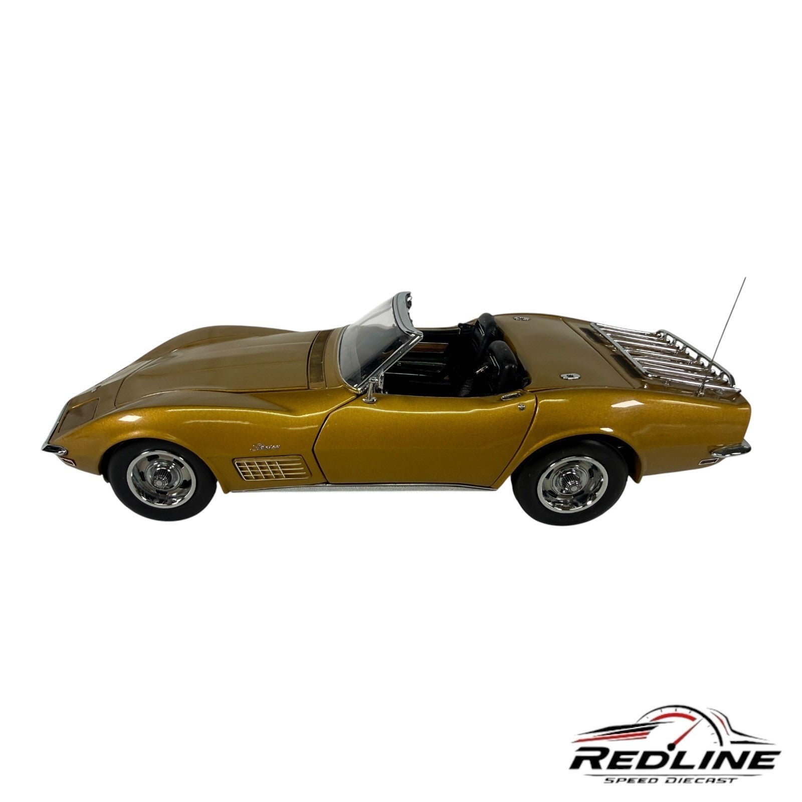 🦅🦅Danbury Mint 1972 Chevrolet Corvette Coupe Gold 1:24 D1🦅🦅