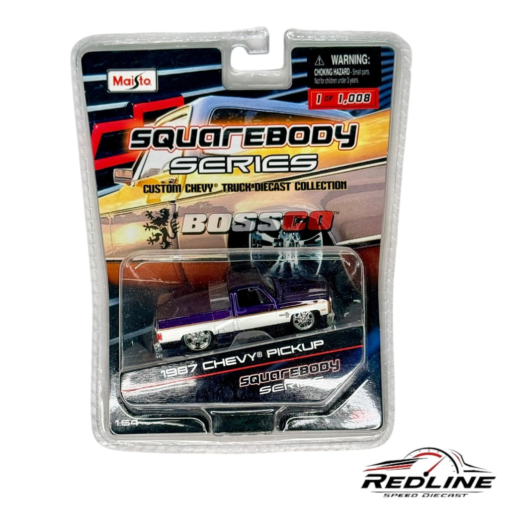 Maisto 1987 Chevy Silverado Pickup Truck Squarebody Chevrolet 1/1008 Purple H23