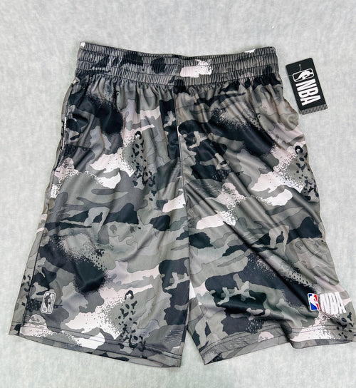 NBA Camouflage Shorts Size Medium (32-34” Waist) Camo Gray Drawstring Shorts