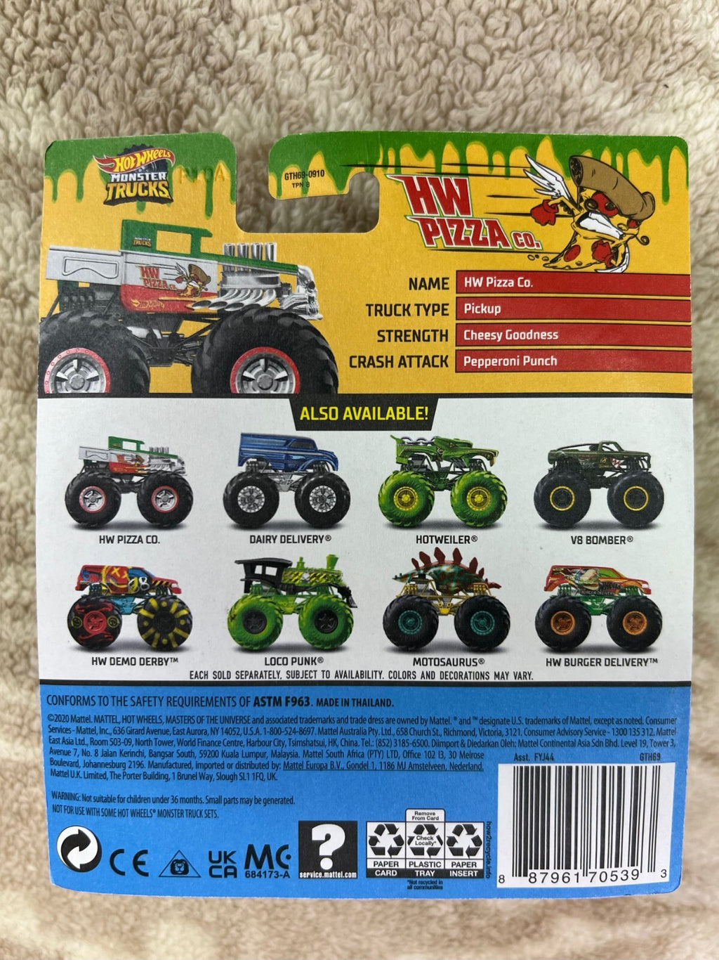 🔥🔥🔥🔥Hot Wheels Monster Trucks Fast Foodie HW Pizza Co. Green S-12🔥🔥🔥🔥