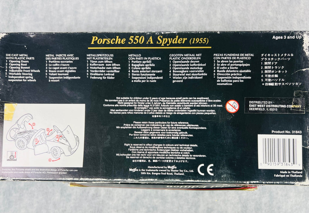 🇩🇪1/18 Maisto Porsche 550a Spyder 1958 Plain Body Silver New in Box🇩🇪
