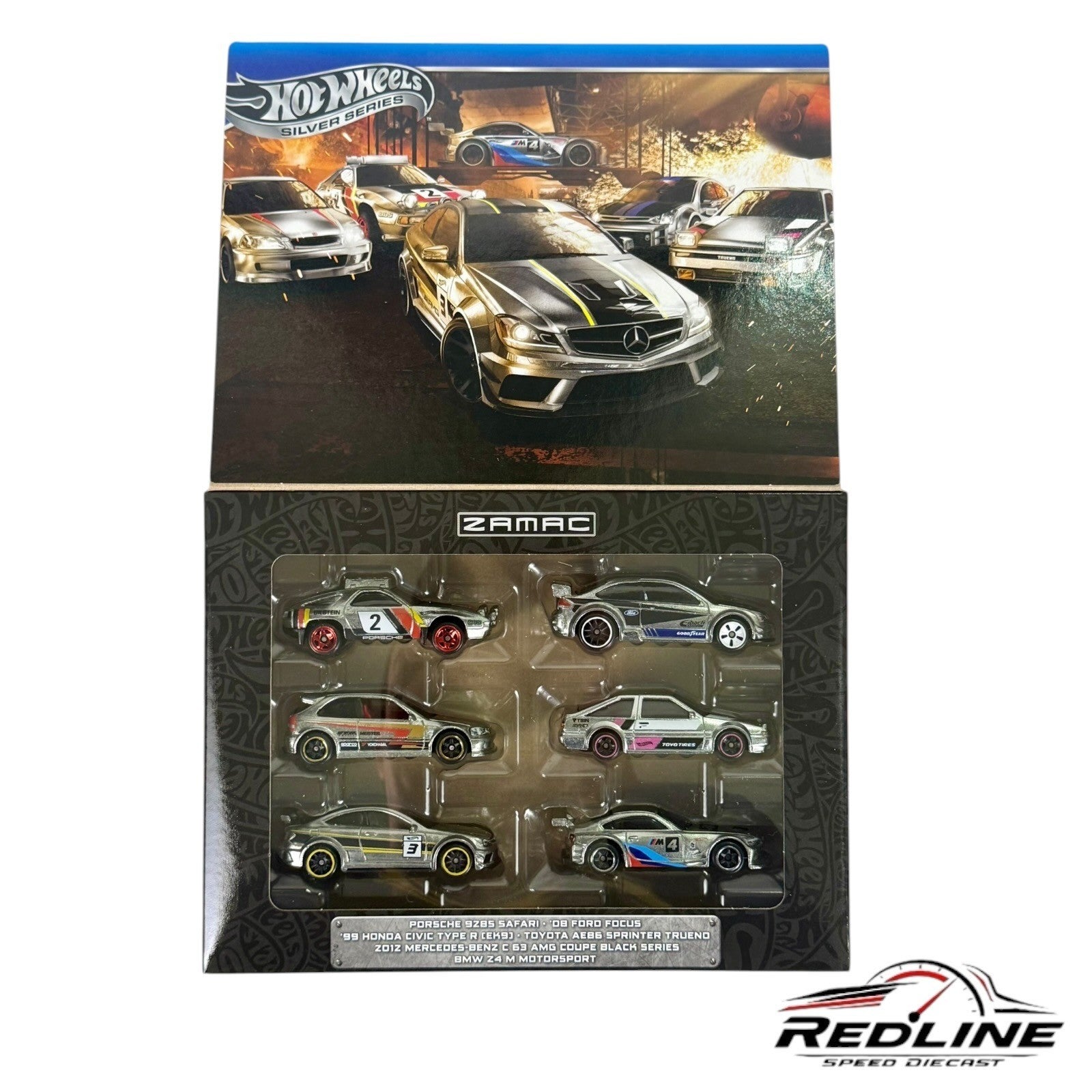 🔥🔥Hot Wheels Silver Series ZAMAC JBY80 Pack of 6 All Silver Classic D3🔥🔥