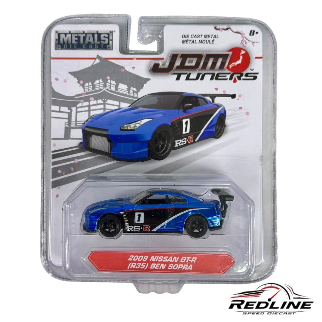 🎌Jada JDM Tuners 2009 Nissan GT-R (R35) Ben Sopra Blue Die-Cast 1:64 H26🎌