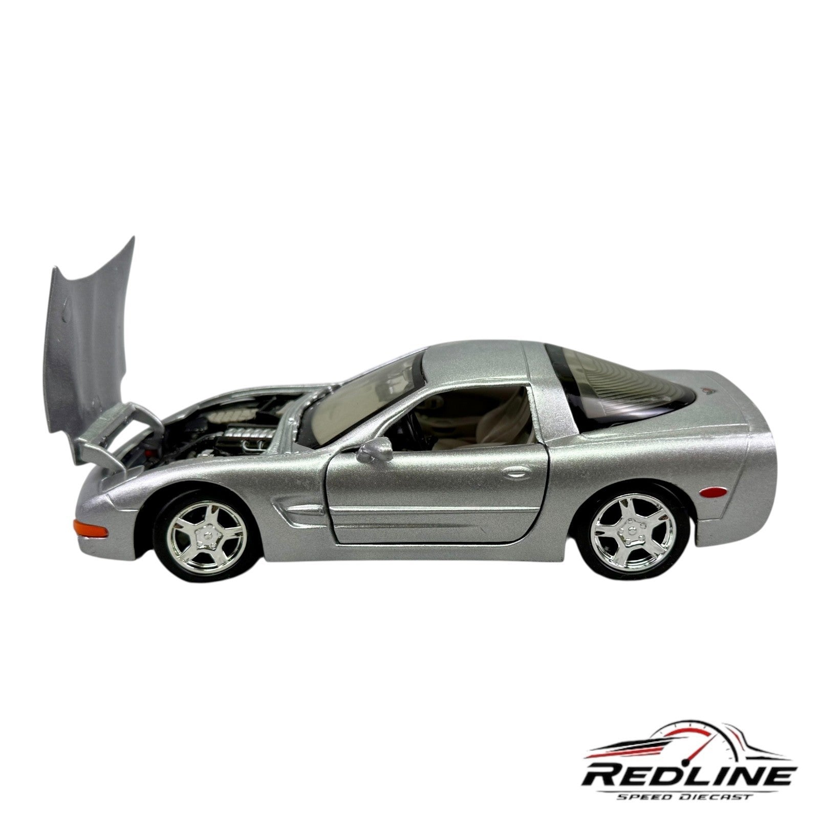 🇺🇸🇺🇸Motormax Dealership Edition 1997 Chevrolet Corvette Silver 1:24🇺🇸🇺🇸