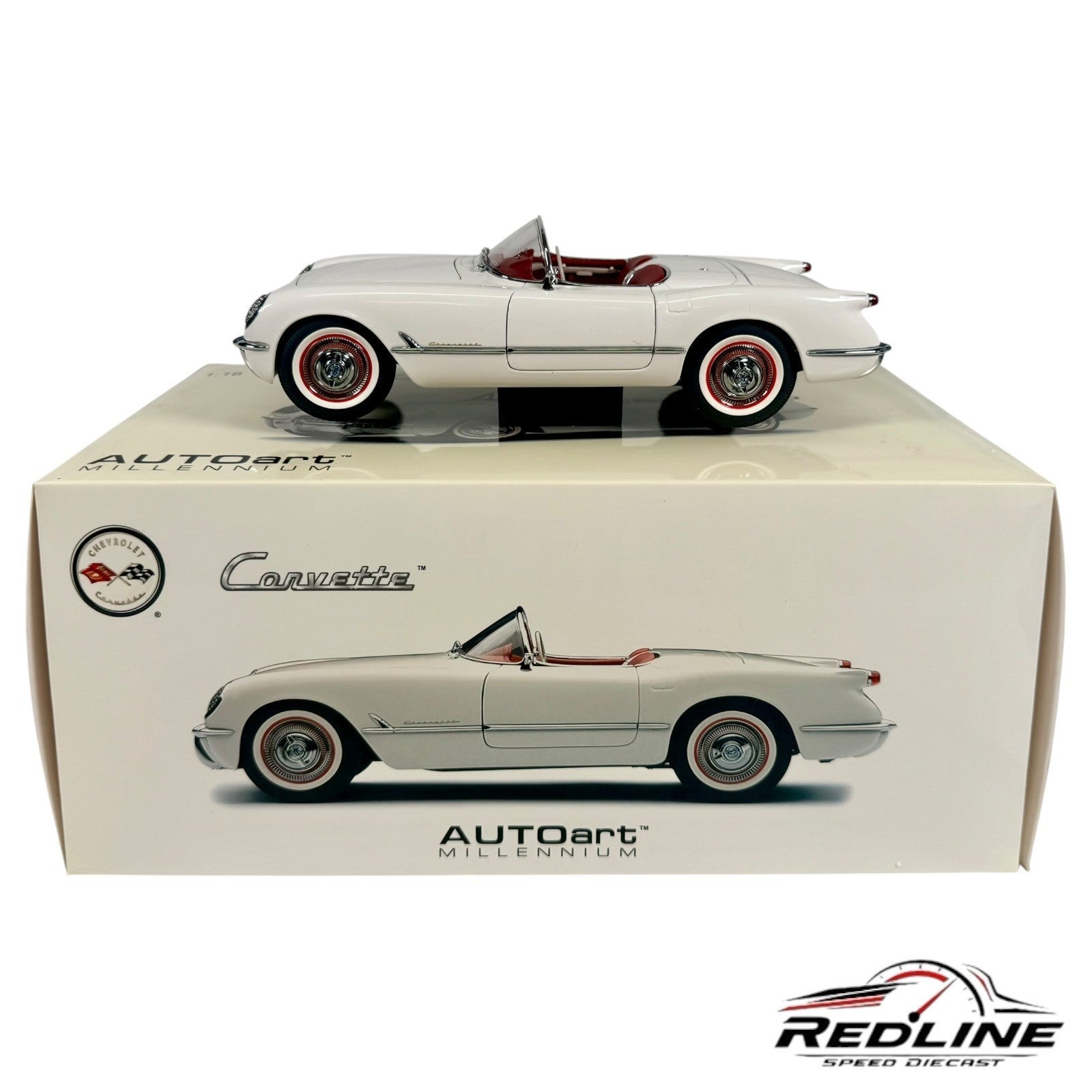 🇺🇸Autoart Millennium 1953 Chevrolet Corvette White 1:18 C1🇺🇸