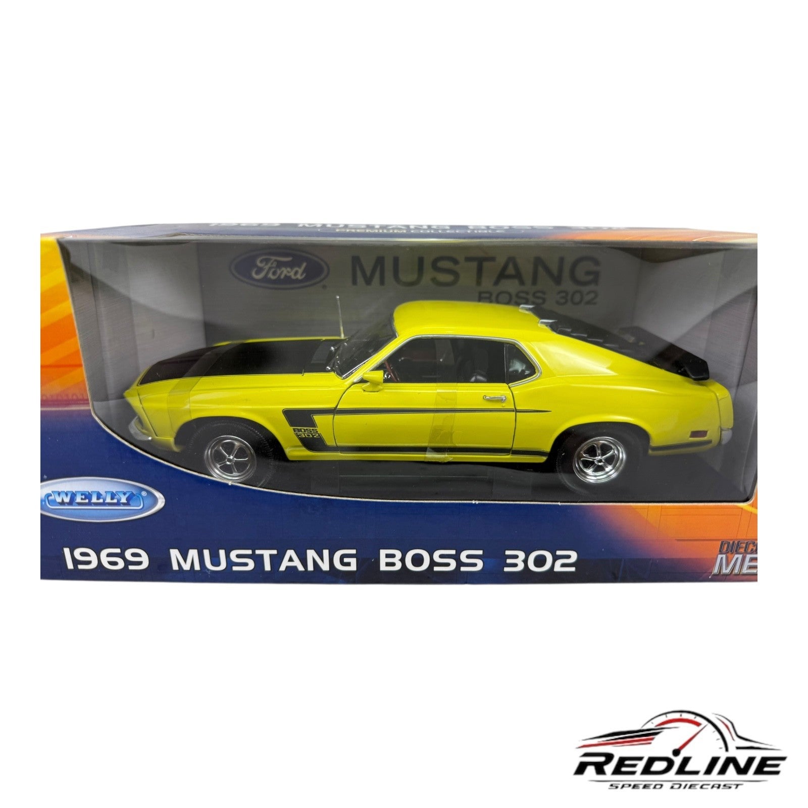 🐎🐎🐎WELLY 1969 MUSTANG BOSS 302  WHITE 1:18  HW🐎🐎🐎