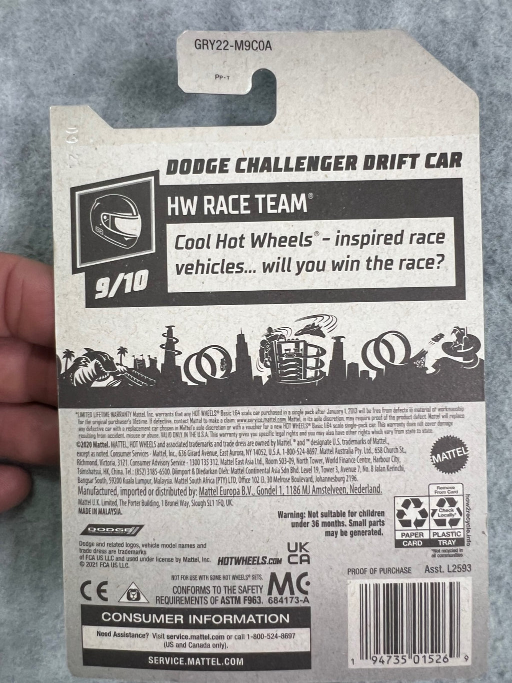 🏁🏁🏁Hot Wheels HW Race Team Dodge Challenger Drift Car H25🏁🏁🏁