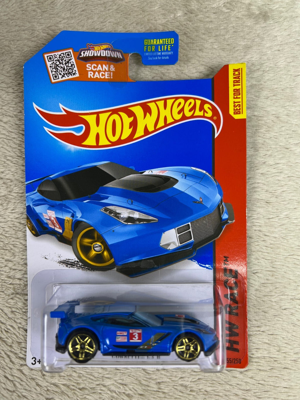 🏁🏁🏁🏁 Hot Wheels CORVETTE C7.R Blue 155/250 World Race HW12🏁🏁🏁🏁