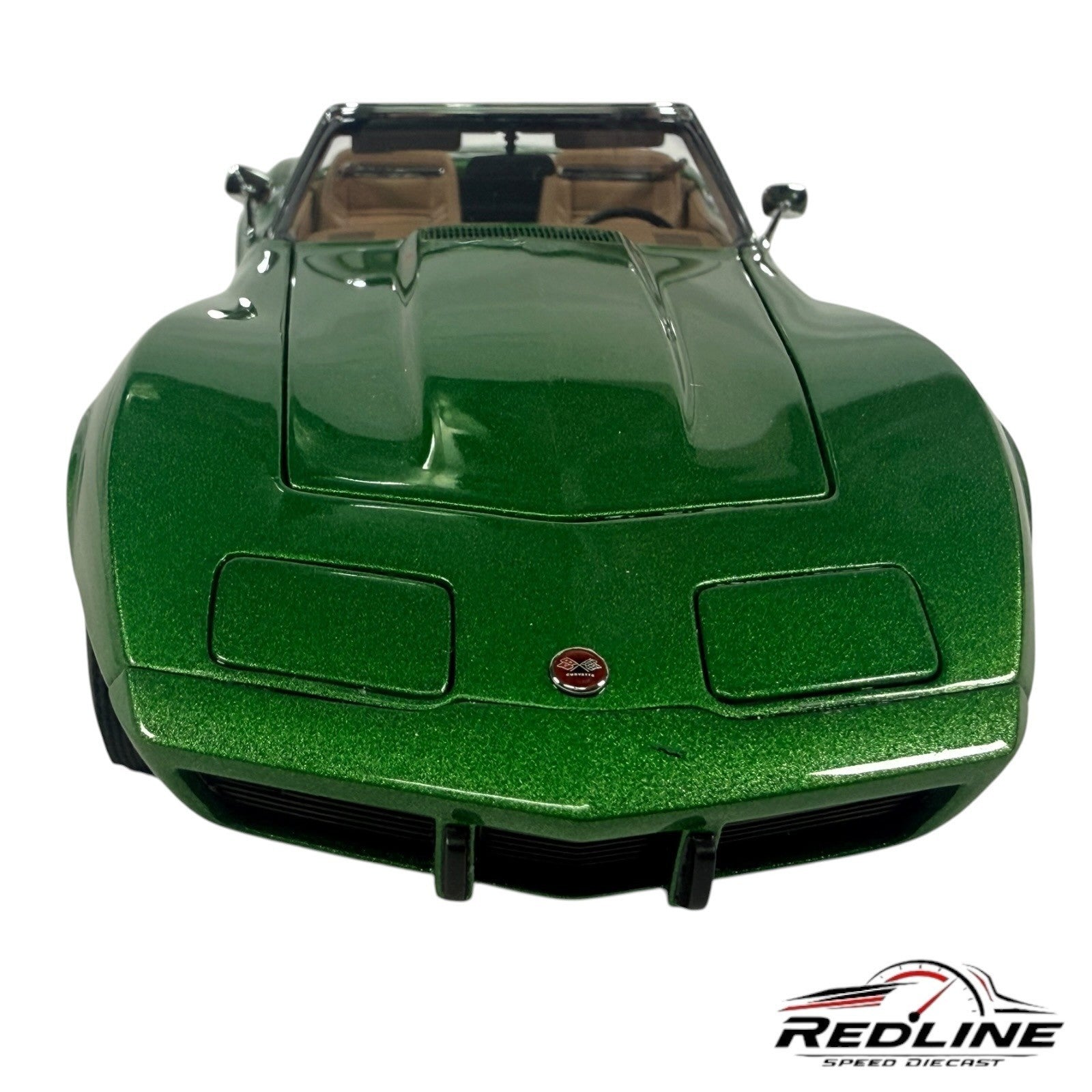 🦅Danbury Mint 1975 Chevrolet Corvette Convertible Green 1:24 C2🦅
