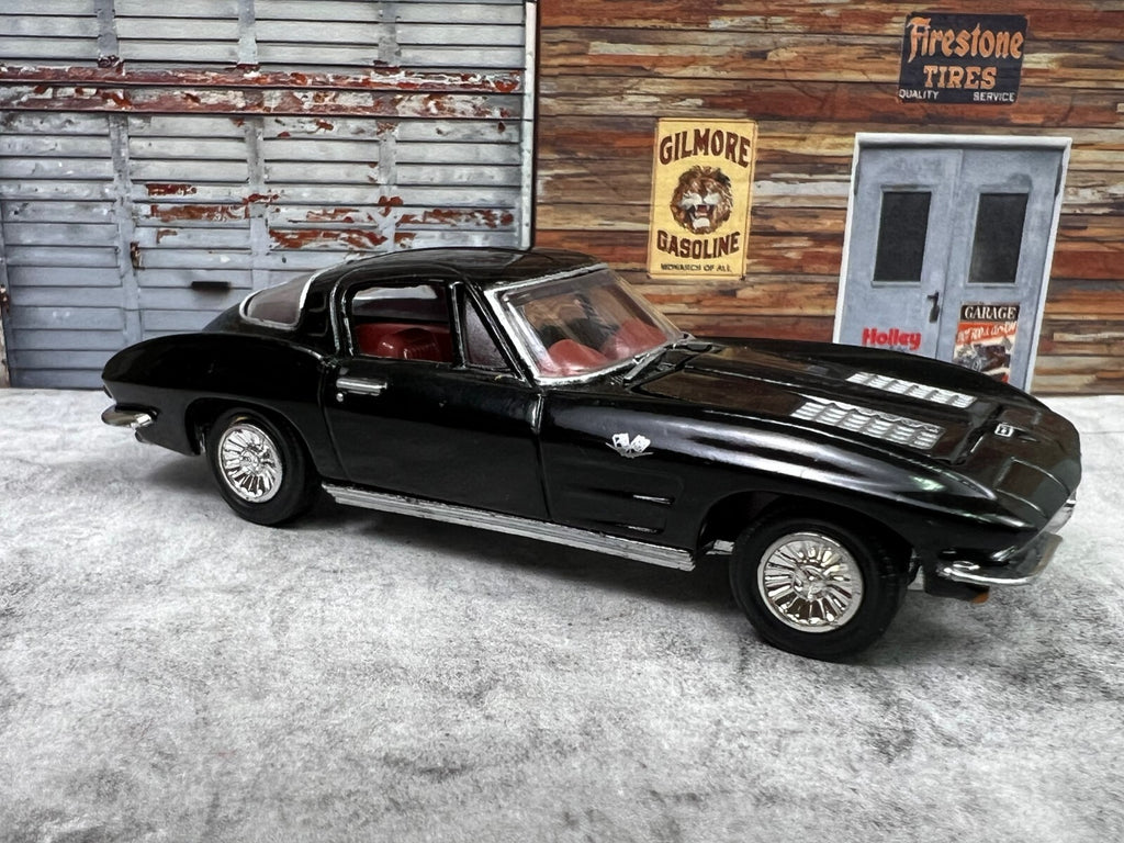 🔥1996 Racing Champions Black 1963 Chevy Corvette Split Window Coupe Issue #3 C2