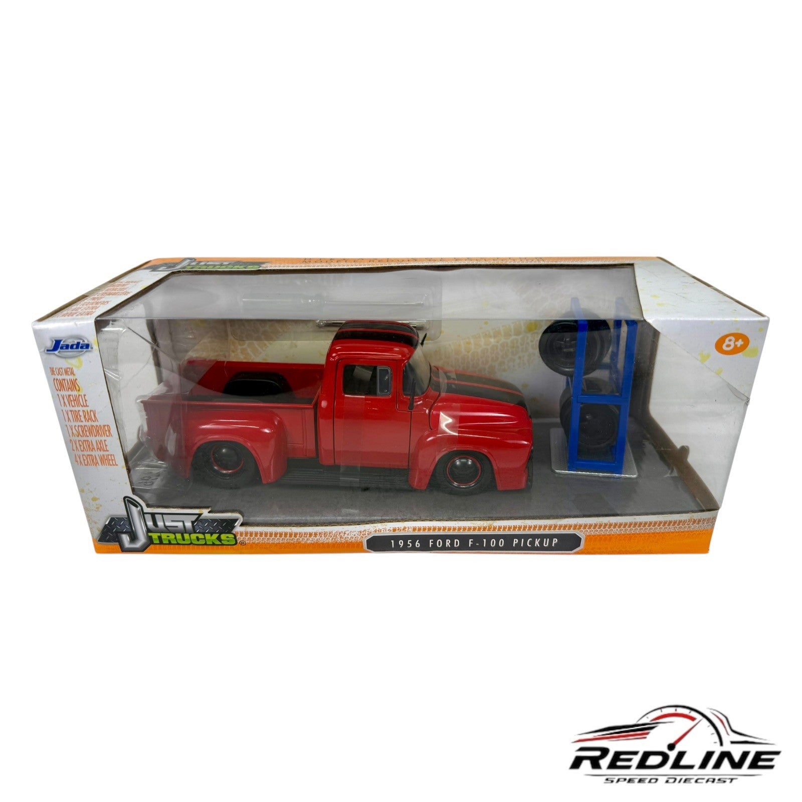 🇺🇸Jada Toys Just Trucks Red 1956 Ford F-100 Pickup 1:24🇺🇸