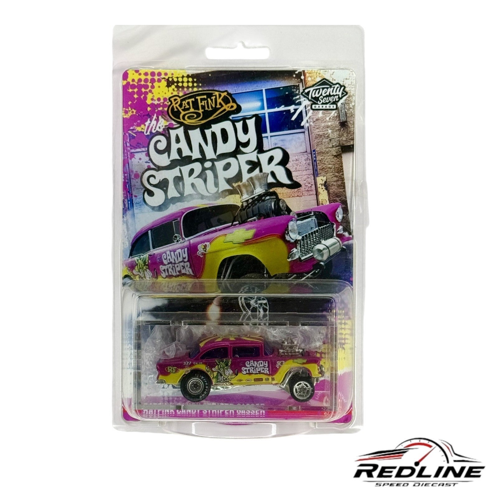 🇺🇸Hot Wheels Twenty Seven Garage Custom Rat Fink Candy Stripper Gasser H22🇺🇸