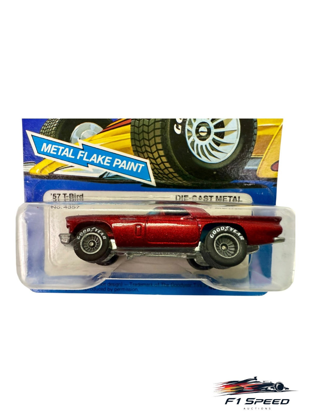 🔥🔥Hot Wheels Real Riders '57 T-Bird Ford Thunderbird Red/Gray Hubs H35🔥🔥