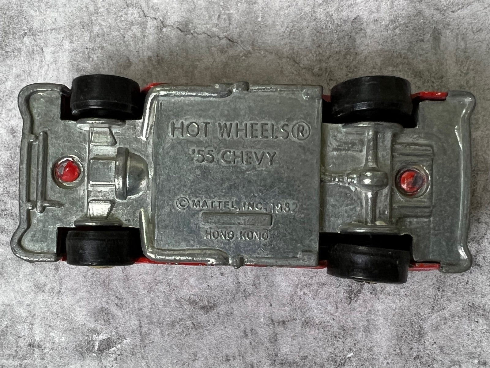 🔥Vintage Hot Wheels Hot Ones ‘55 Chevy Fever 1982 Hong Kong Red W/ Flames C3🔥